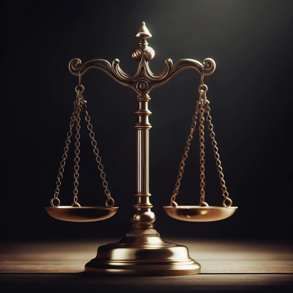 Scales of justice on a dark background, symbolizing legal fairness and equality when balancing offsets, credits, and subrogation in workers compensation in pennsylvania