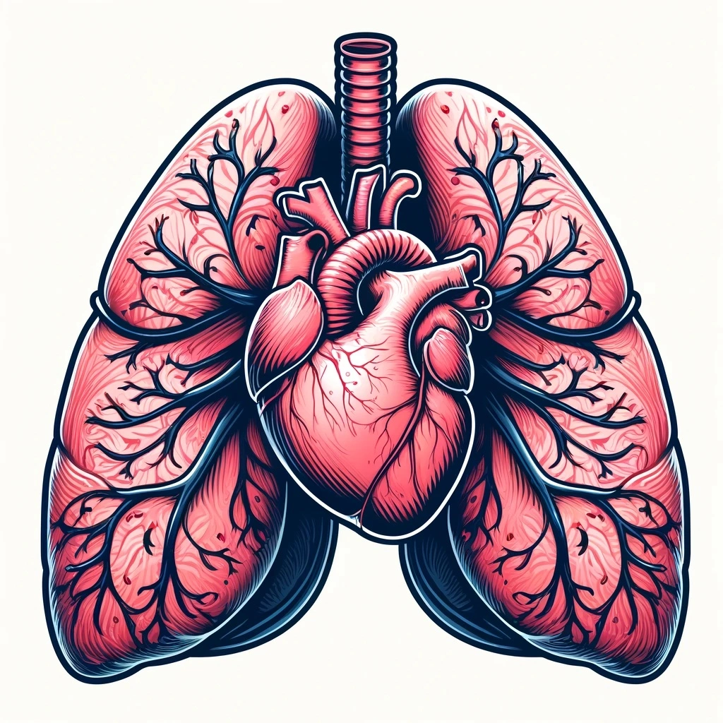 Illustration of a healthy heart and lungs, highlighting the Heart and Lung Act, which provides full salary and medical expense compensation to specific public safety employees who suffer temporary disabilities from job-related injuries.