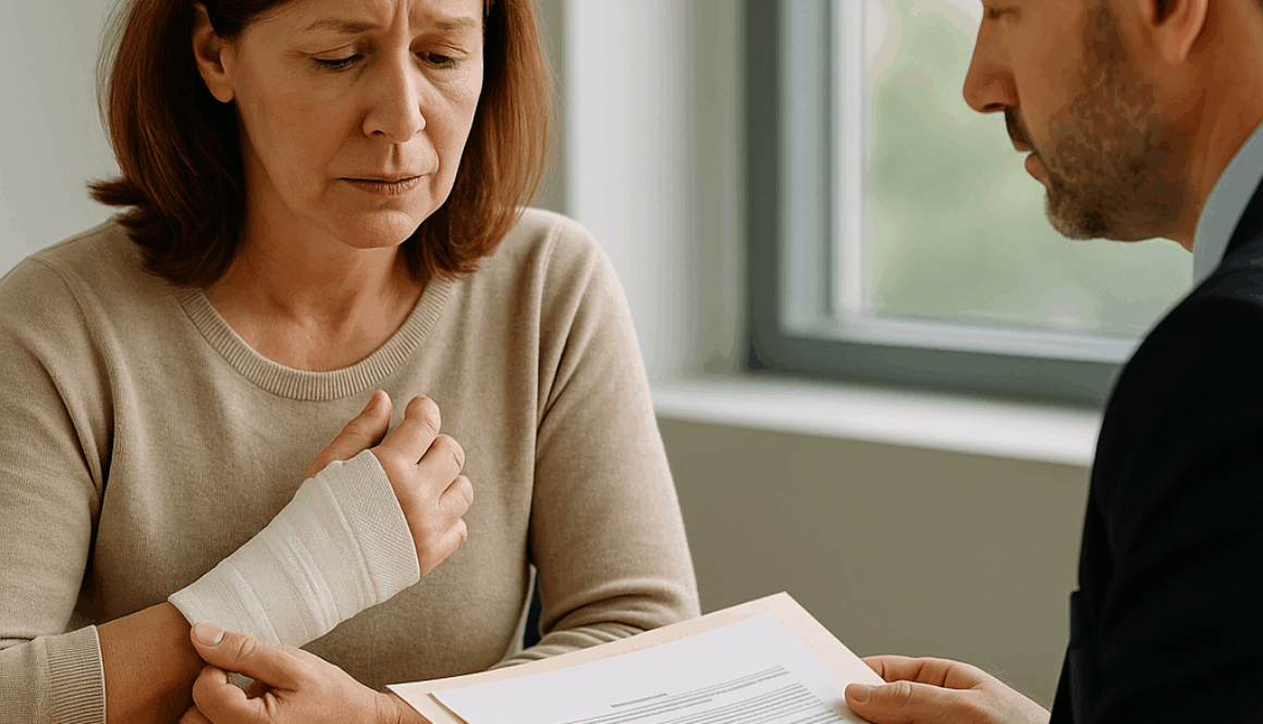 Injured Client Meeting with Personal Injury Attorney