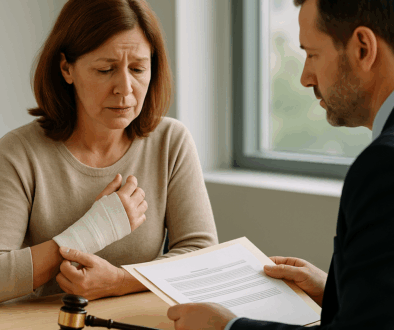 Injured Client Meeting with Personal Injury Attorney