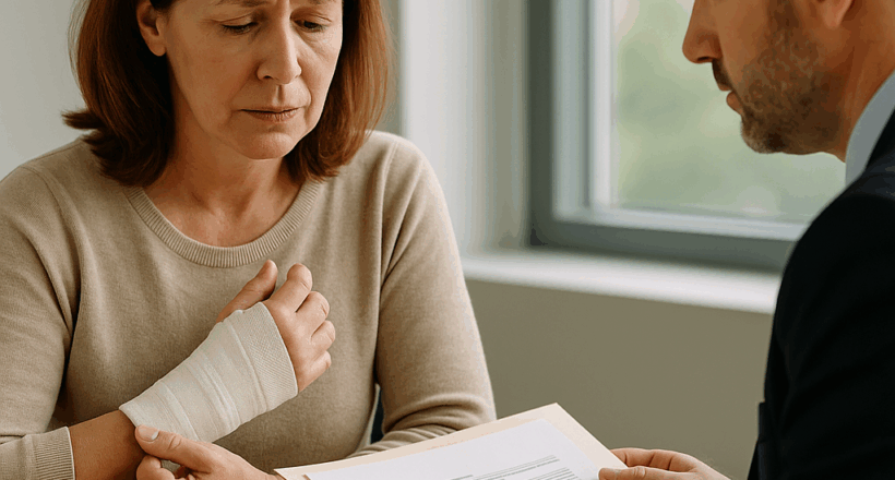 Injured Client Meeting with Personal Injury Attorney Injured Client Meeting with Personal Injury Attorney